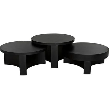 Noir Steward Black Round Coffee Table