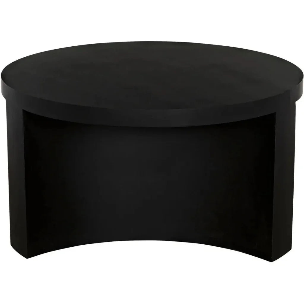 Noir Steward Black Round Coffee Table