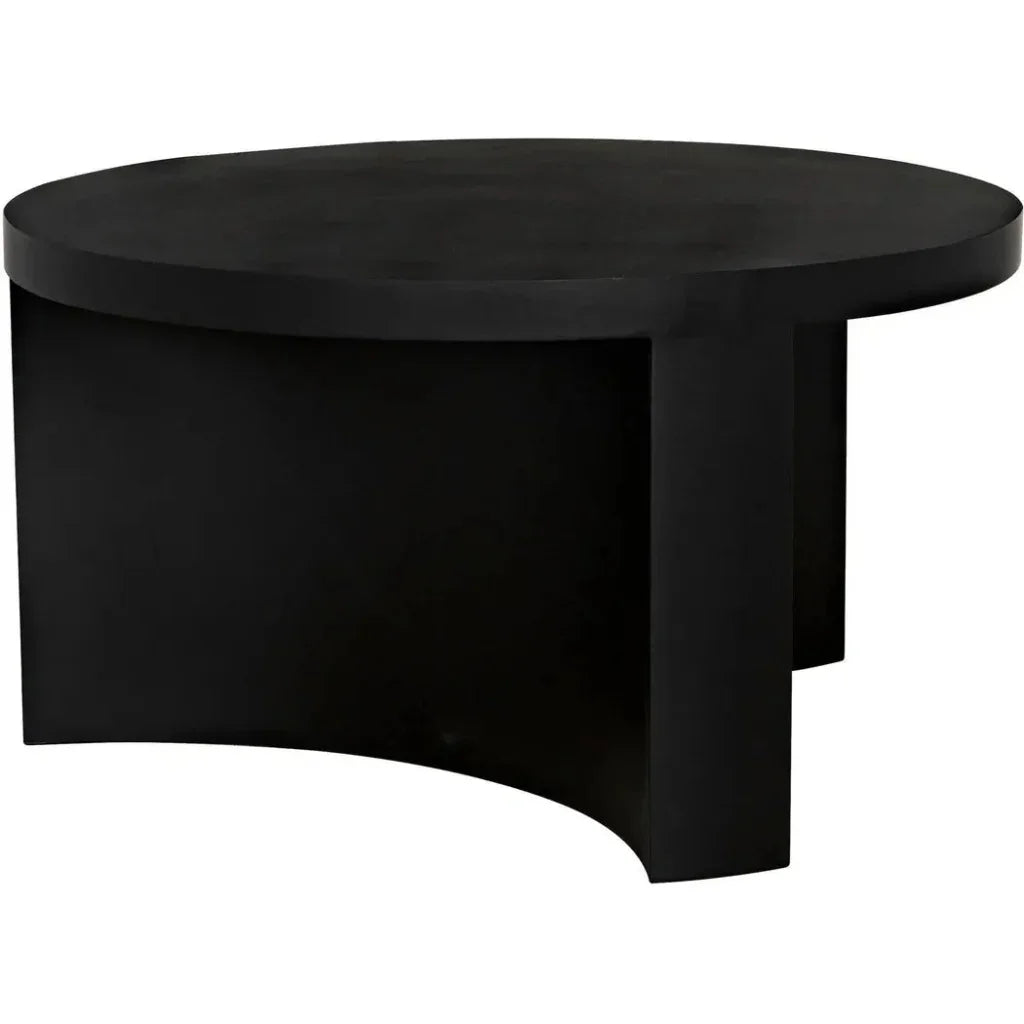 Noir Steward Black Round Coffee Table