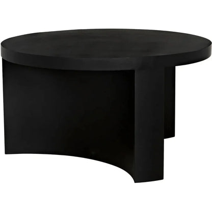 Noir Steward Black Round Coffee Table
