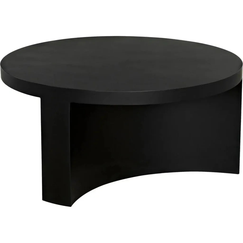 Noir Steward Black Round Coffee Table