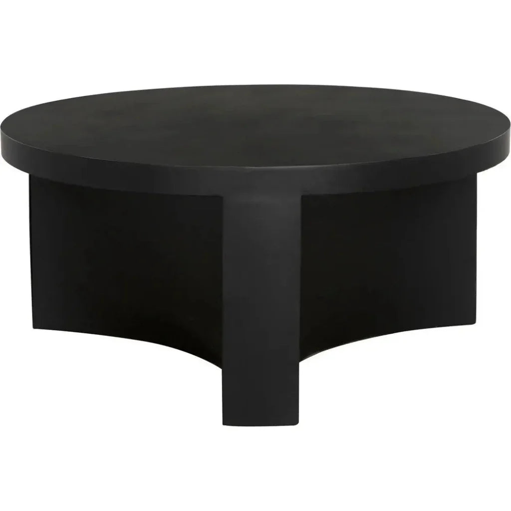 Noir Steward Black Round Coffee Table