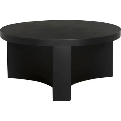 Noir Steward Black Round Coffee Table