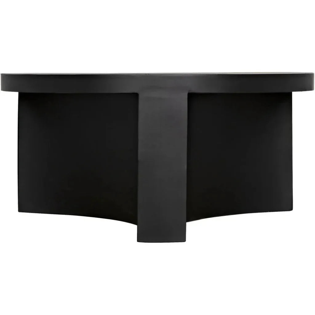 Noir Steward Black Round Coffee Table