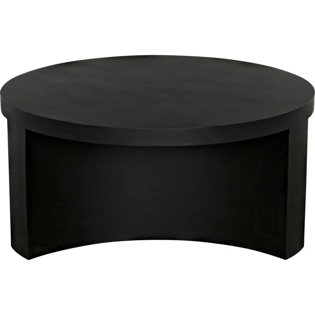Noir Steward Black Round Coffee Table