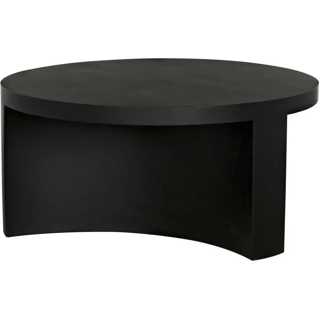 Noir Steward Black Round Coffee Table