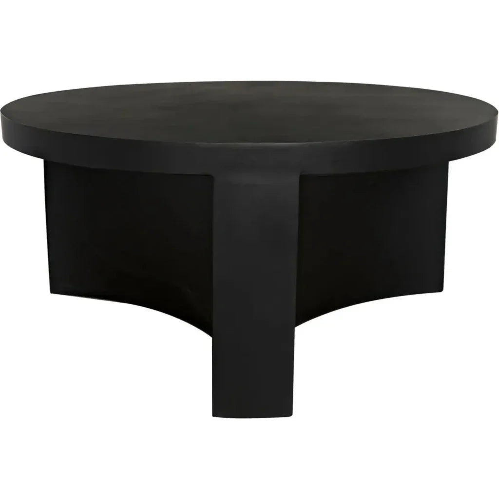 Noir Steward Black Round Coffee Table