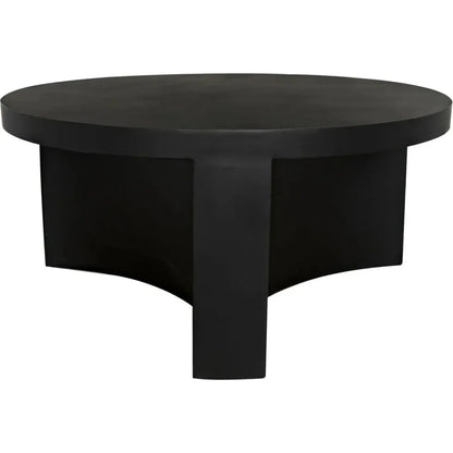 Noir Steward Black Round Coffee Table