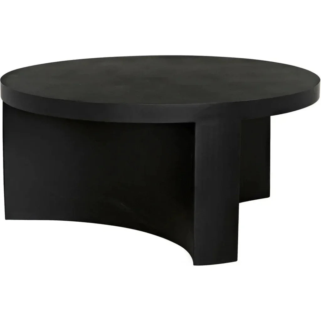 Noir Steward Black Round Coffee Table