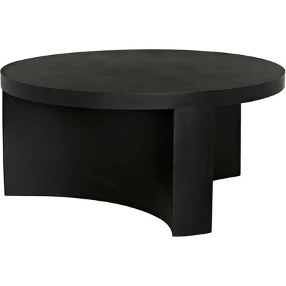 Noir Steward Black Round Coffee Table