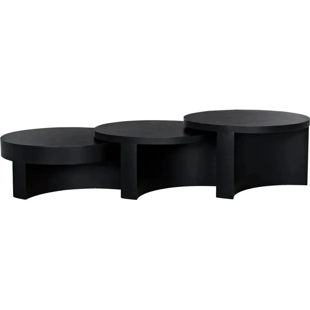 Noir Steward Black Round Coffee Table