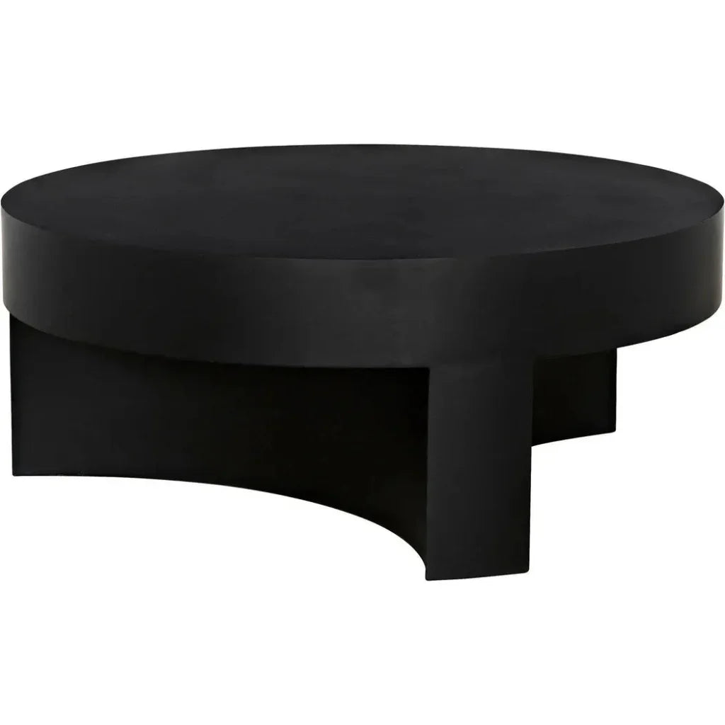 Noir Steward Black Round Coffee Table