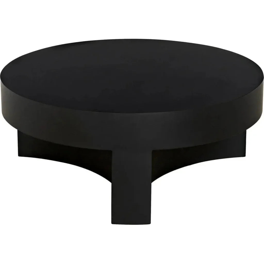 Noir Steward Black Round Coffee Table