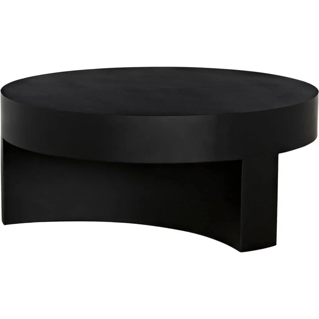 Noir Steward Black Round Coffee Table