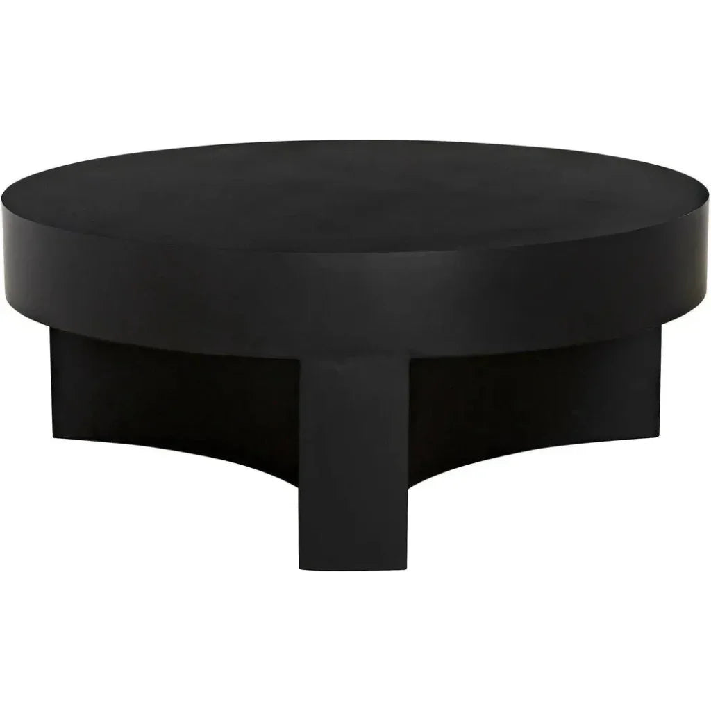 Noir Steward Black Round Coffee Table