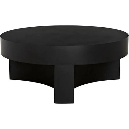 Noir Steward Black Round Coffee Table