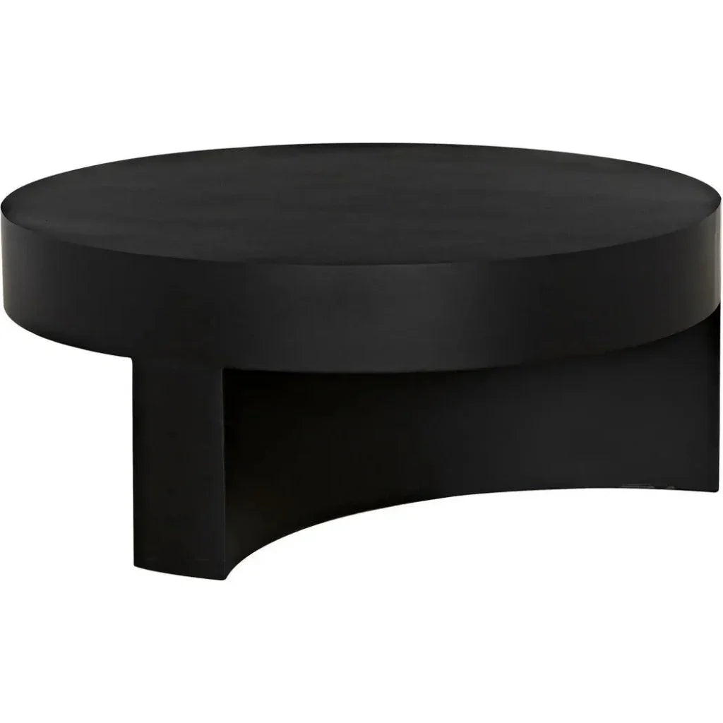 Noir Steward Black Round Coffee Table