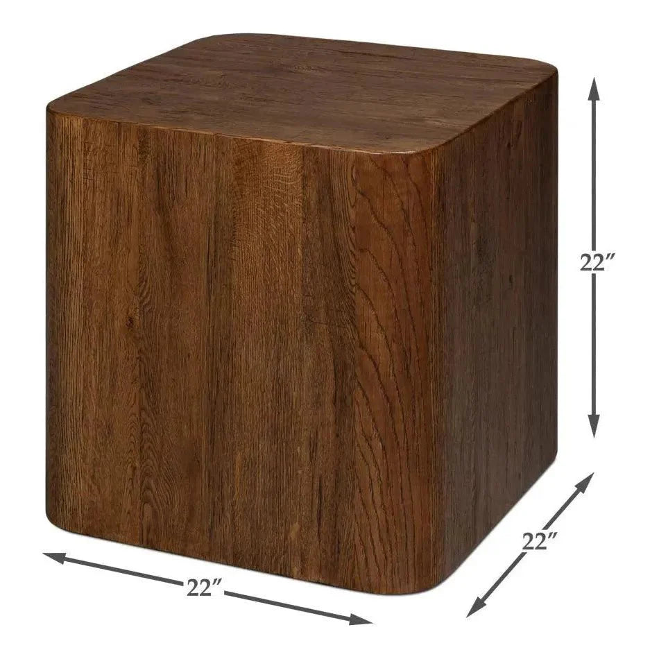 Sarreid Stewart Natural Wood Square Side Table