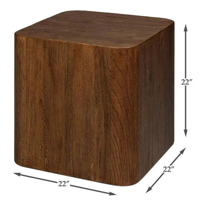 Sarreid Stewart Natural Wood Square Side Table