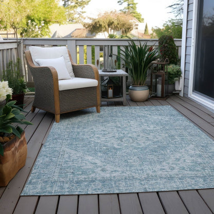 LOOMLAN Rugs Stockholm Blue Washable Indoor-Outdoor Rug