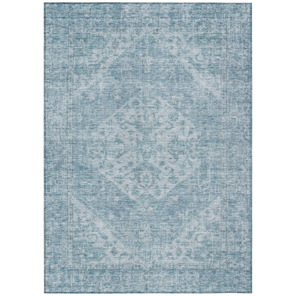 LOOMLAN Rugs Stockholm Blue Washable Indoor-Outdoor Rug