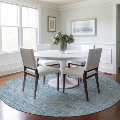 LOOMLAN Rugs Stockholm Blue Washable Indoor-Outdoor Rug