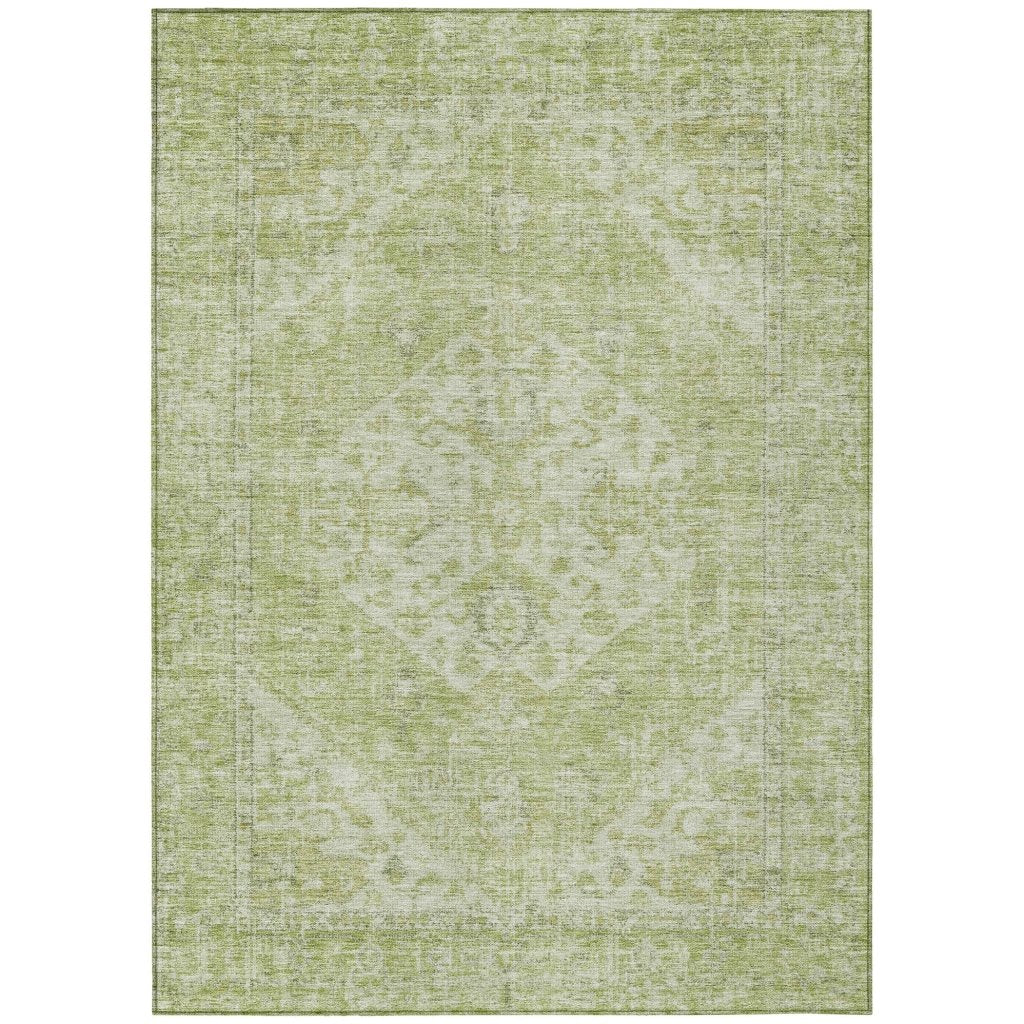 LOOMLAN Rugs Stockholm Green Washable Indoor-Outdoor Rug