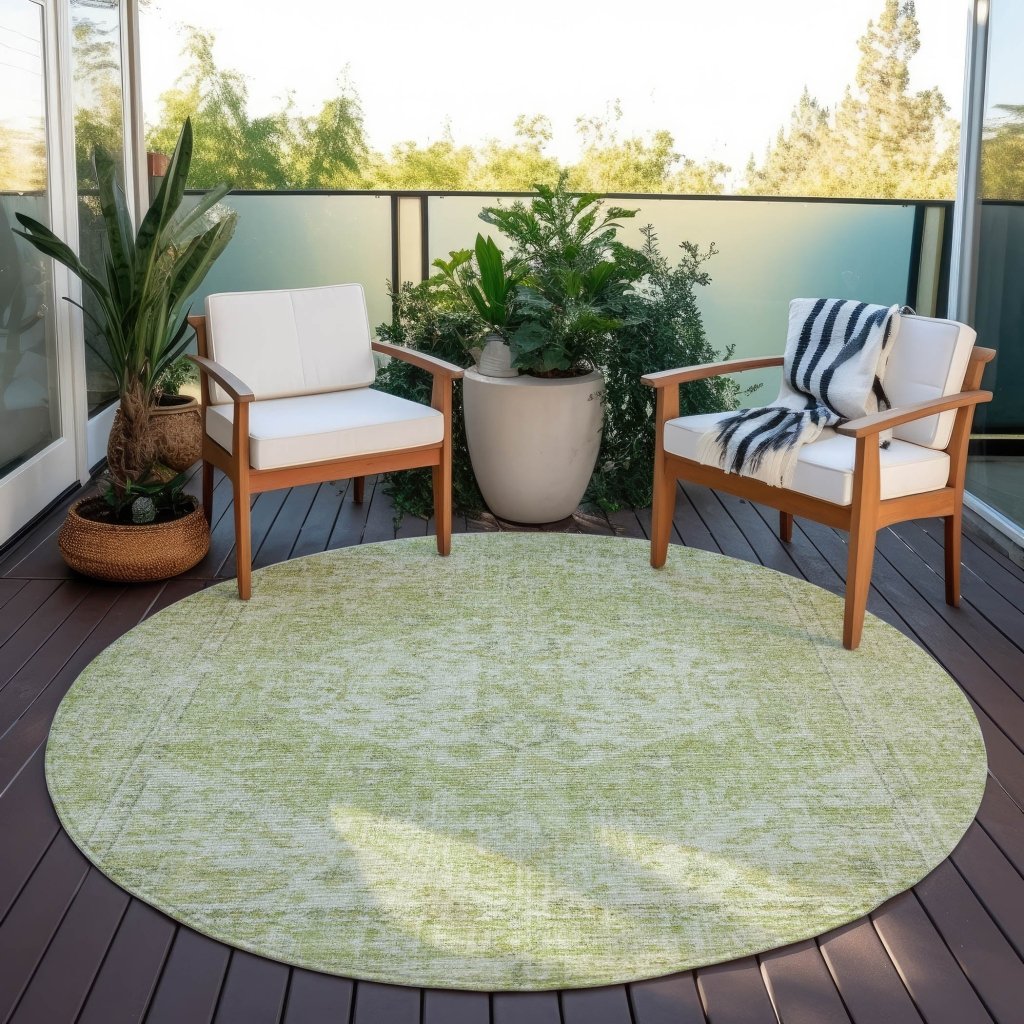 LOOMLAN Rugs Stockholm Green Washable Indoor-Outdoor Rug