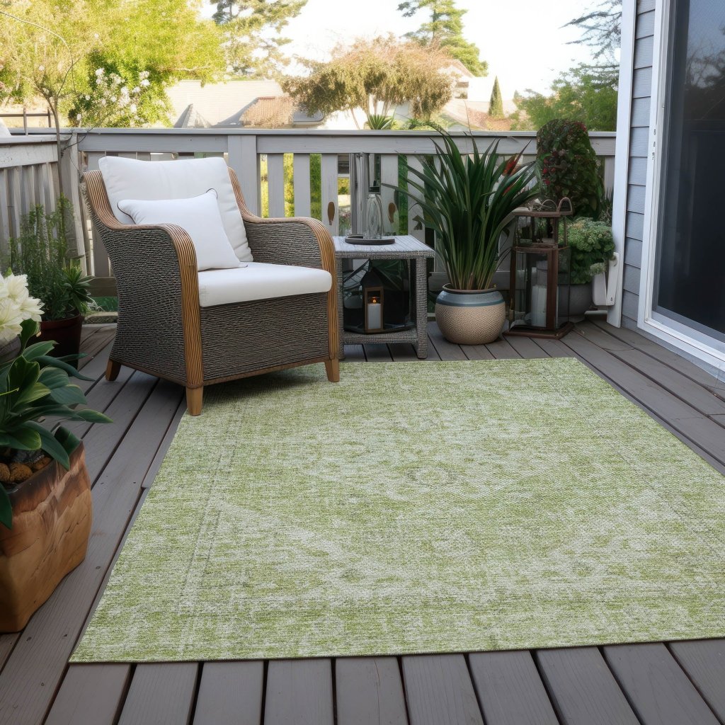LOOMLAN Rugs Stockholm Green Washable Indoor-Outdoor Rug