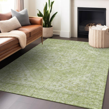 LOOMLAN Rugs Stockholm Green Washable Indoor-Outdoor Rug