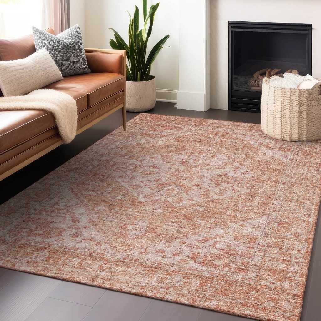 LOOMLAN Rugs Stockholm Orange Washable Indoor-Outdoor Rug