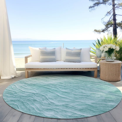 LOOMLAN Rugs Stratora Teal Washable Indoor-Outdoor Rug