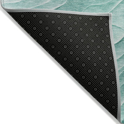LOOMLAN Rugs Stratora Teal Washable Indoor-Outdoor Rug