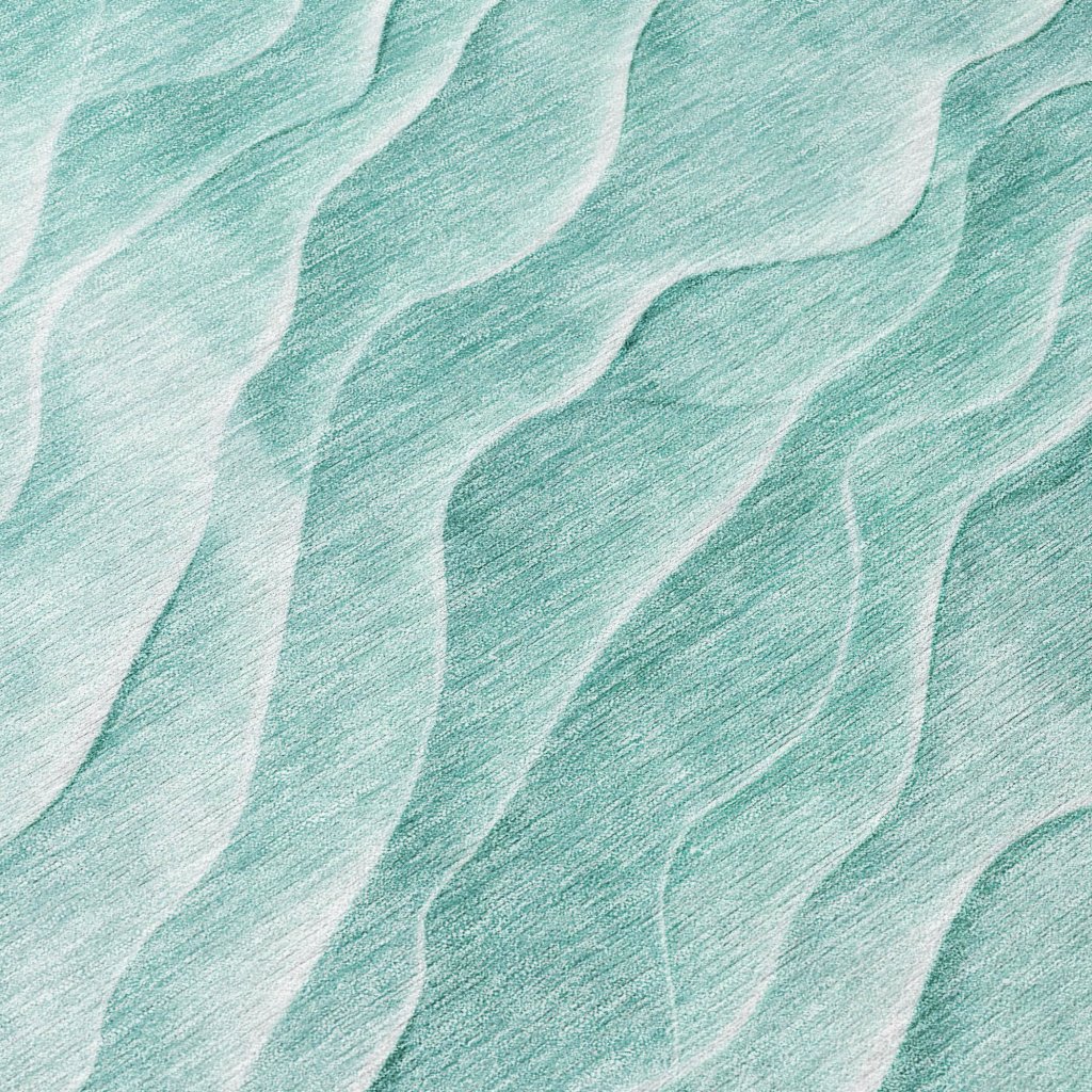 LOOMLAN Rugs Stratora Teal Washable Indoor-Outdoor Rug
