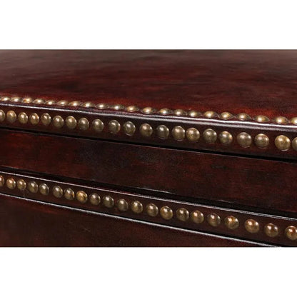 Studded Gentleman's Chest Leather Upholstery - LOOMLAN - Sarreid - Chests
