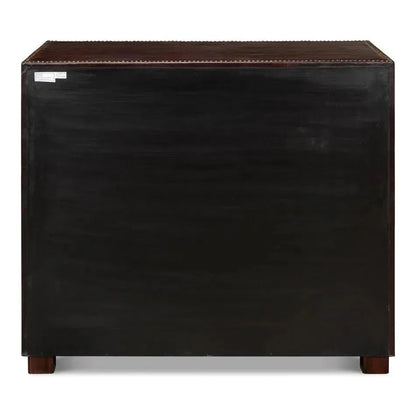 Studded Gentleman's Chest Leather Upholstery - LOOMLAN - Sarreid - Chests