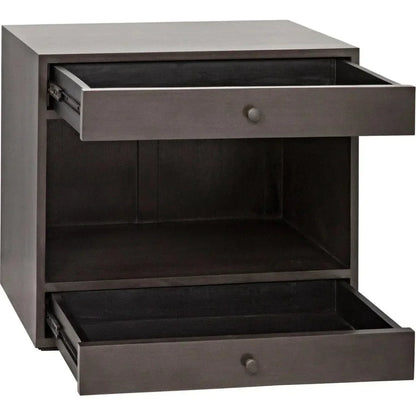 Noir Sumiko Black Wood Side Table