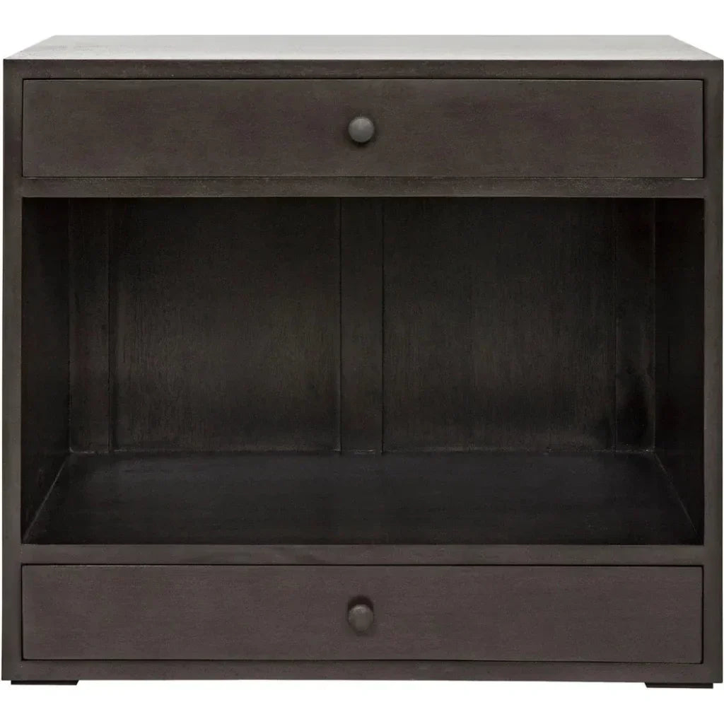 Noir Sumiko Black Wood Side Table