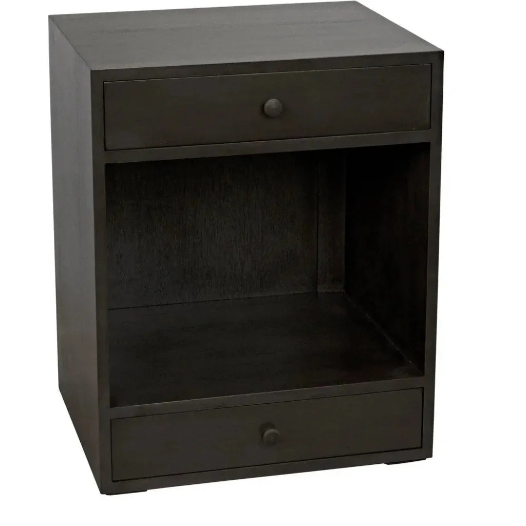 Noir Sumiko Black Wood Side Table