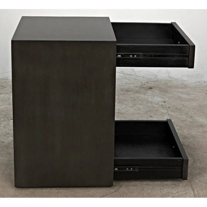Noir Sumiko Black Wood Side Table