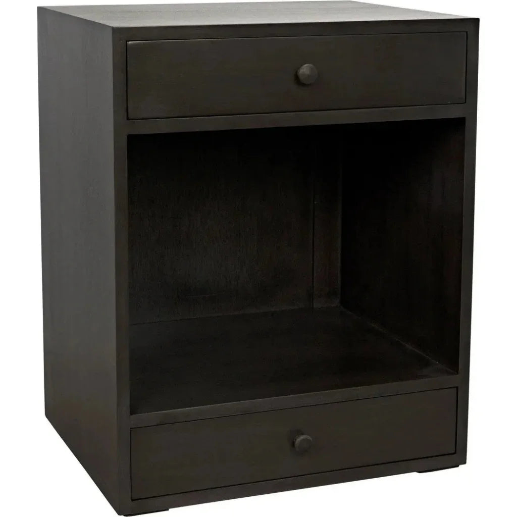 Noir Sumiko Black Wood Side Table