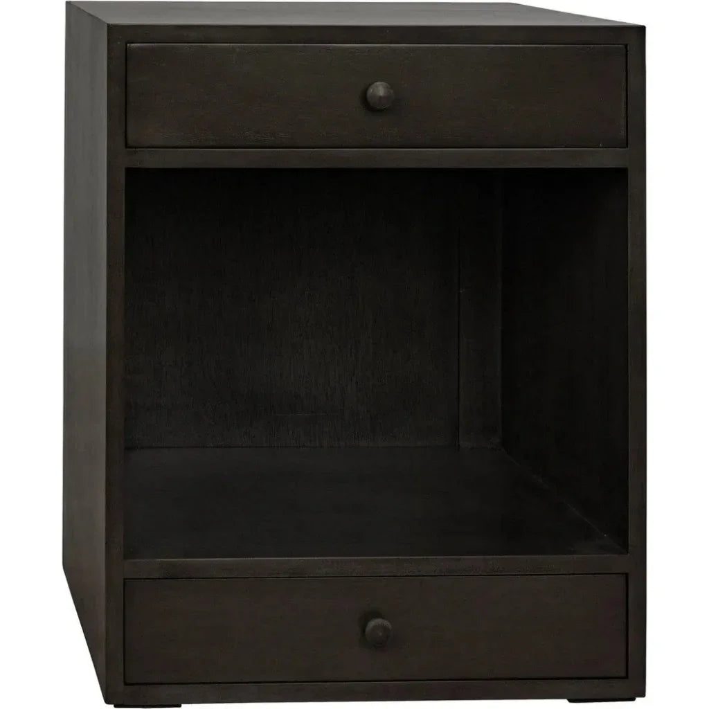 Noir Sumiko Black Wood Side Table
