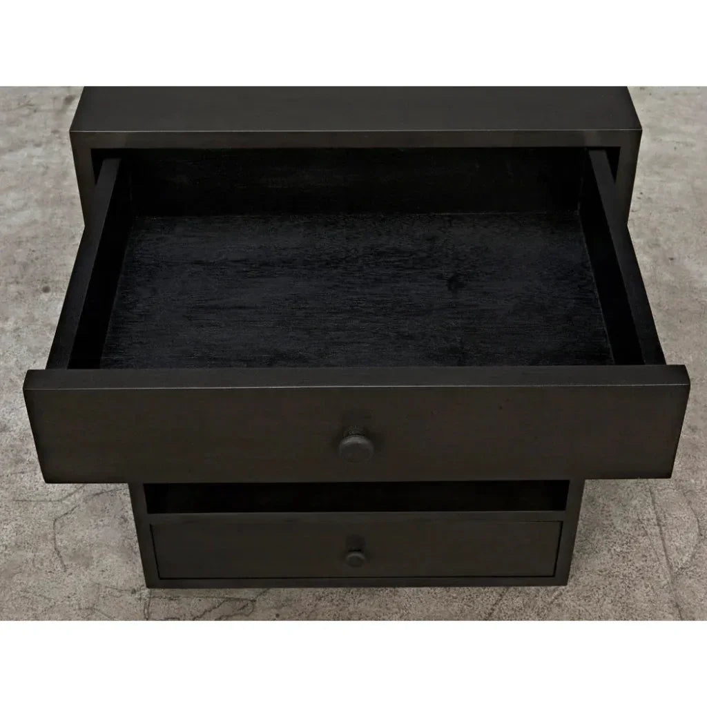Noir Sumiko Black Wood Side Table