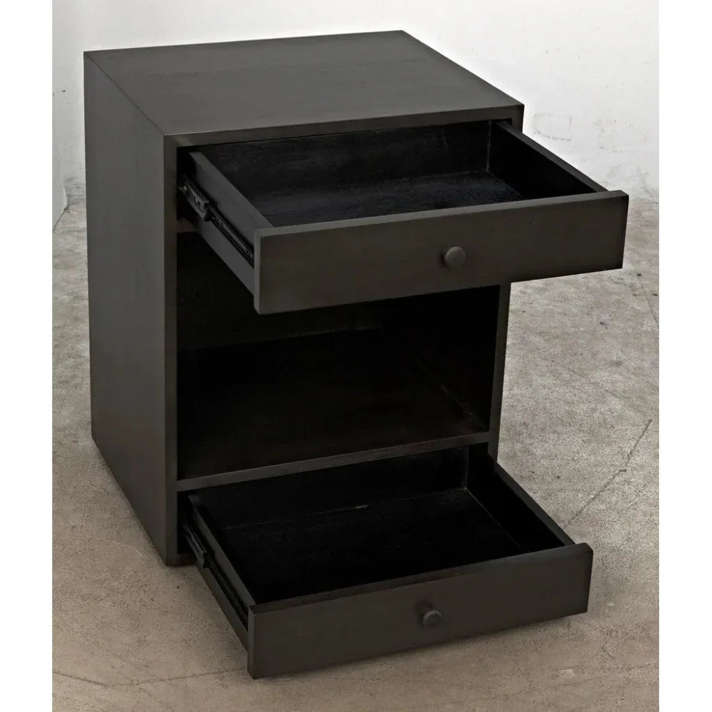 Noir Sumiko Black Wood Side Table