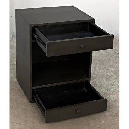 Noir Sumiko Black Wood Side Table