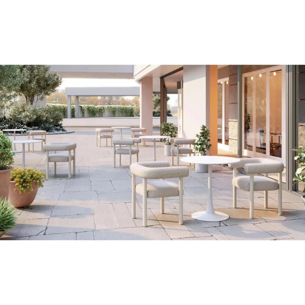 Zuo Modern Sunbath Aluminum White Dining Arm Chair 2PC