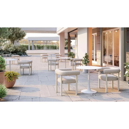 Zuo Modern Sunbath Aluminum White Dining Arm Chair 2PC