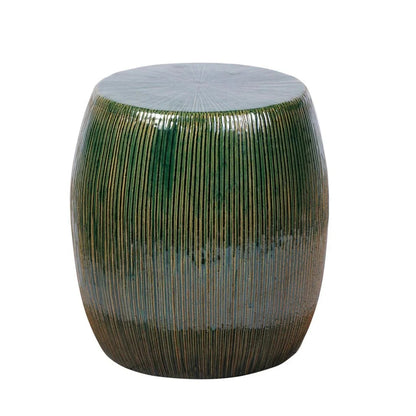 Sunburst Ceramic Glazed Patio Stool