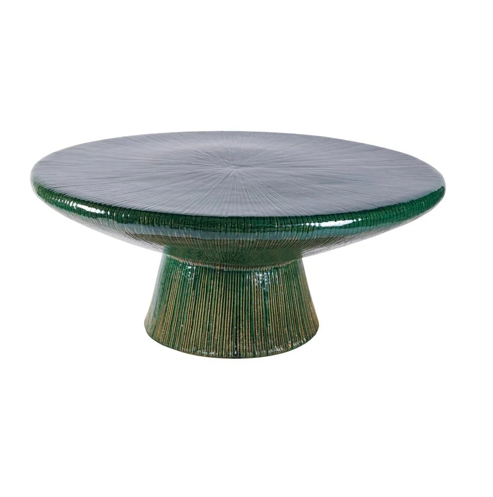 Sunburst Ceramic Patio Coffee Table