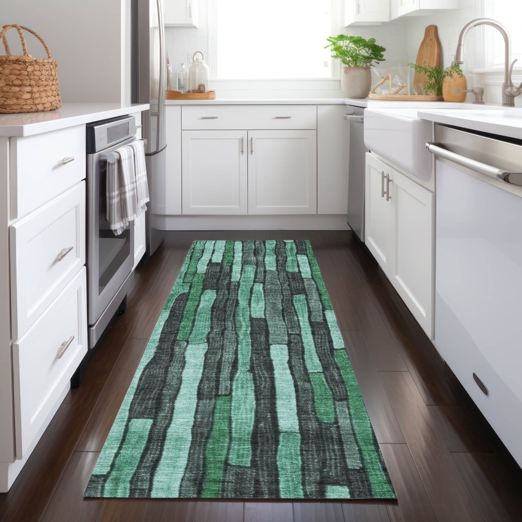 LOOMLAN Rugs Sundal Green Washable Indoor-Outdoor Rug